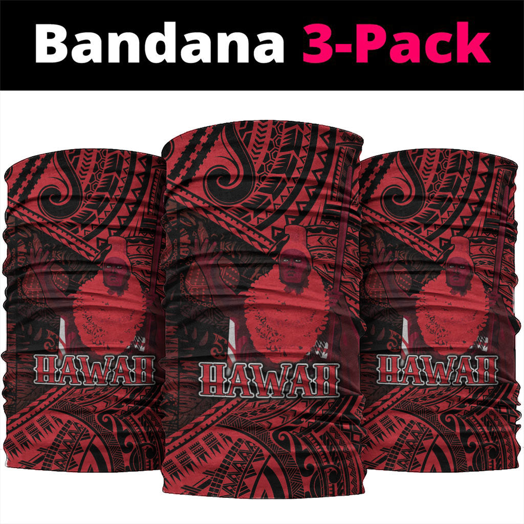 Hawaii King Kamehameha Neck Gaiter With Hawaiian Ipu Motifs Red Version LT05 package One Size: 25*50cm Red - Polynesian Pride