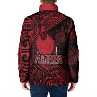 Hawaii King Kamehameha Padded Jacket With Hawaiian Ipu Motifs Red Version LT05 - Polynesian Pride