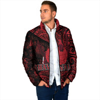 Hawaii King Kamehameha Padded Jacket With Hawaiian Ipu Motifs Red Version LT05 - Polynesian Pride