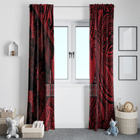 Hawaii King Kamehameha Window Curtain With Hawaiian Ipu Motifs Red Version LT05 - Polynesian Pride