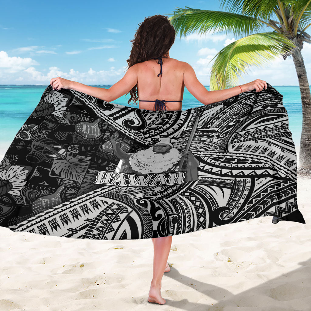 Hawaii King Kamehameha Sarong With Hawaiian Ipu Motifs Black Version LT05 - Polynesian Pride