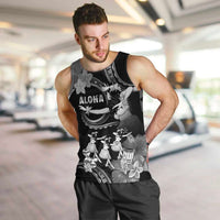 Hawaii Beautiful Hula Dancers Men Tank Top With Ipu Keke And Pahu Drum LT05 Black - Polynesian Pride
