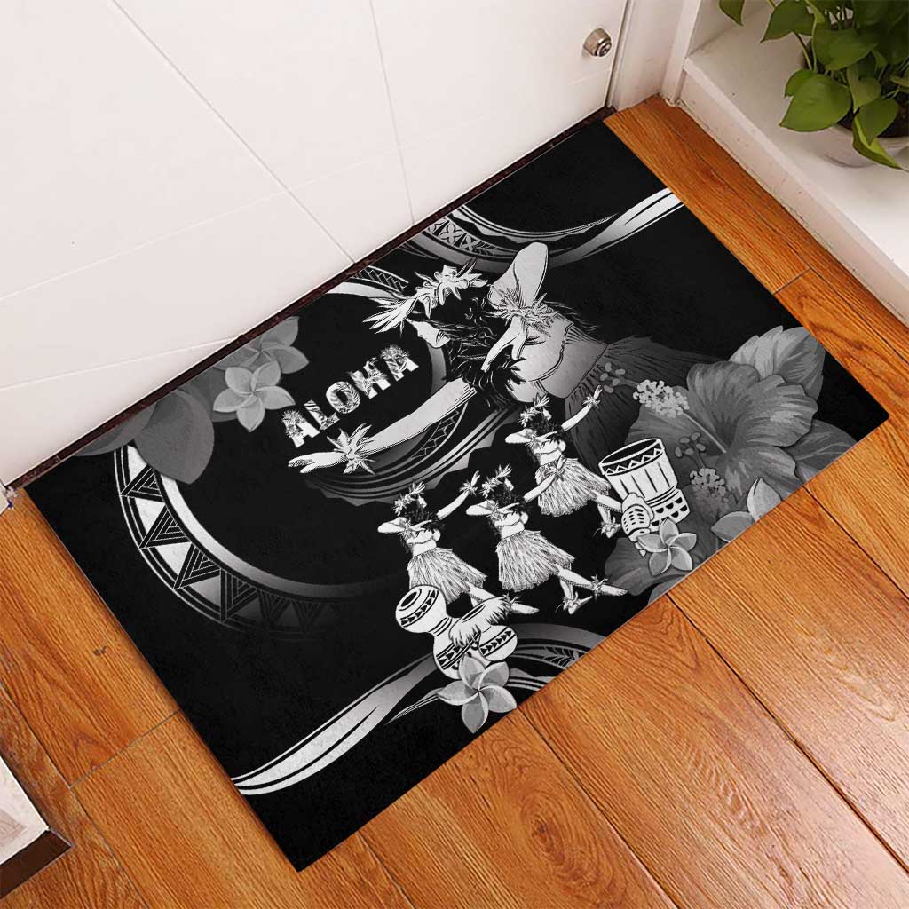 Hawaii Beautiful Hula Dancers Rubber Doormat With Ipu Keke And Pahu Drum LT05 - Polynesian Pride