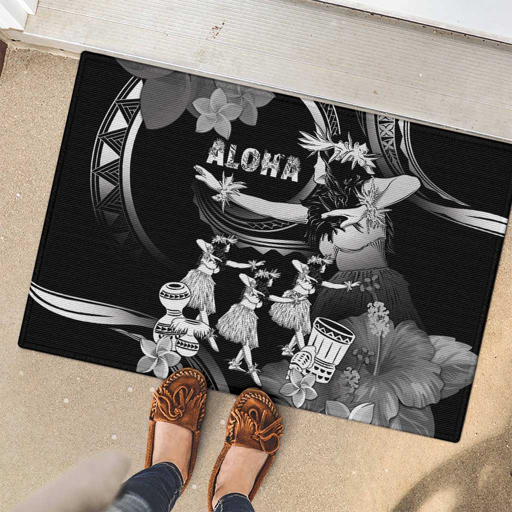 Hawaii Beautiful Hula Dancers Rubber Doormat With Ipu Keke And Pahu Drum LT05 - Polynesian Pride