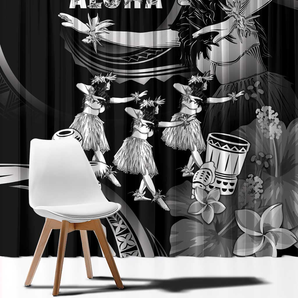 Hawaii Beautiful Hula Dancers Window Curtain With Ipu Keke And Pahu Drum LT05 - Polynesian Pride