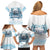 Hawaii Sugar Plantation Family Matching Off Shoulder Short Dress and Hawaiian Shirt With Hawaiian Tapa Pattern