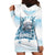 Hawaii Sugar Plantation Hoodie Dress With Hawaiian Tapa Pattern