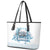 Hawaii Sugar Plantation Leather Tote Bag With Hawaiian Tapa Pattern