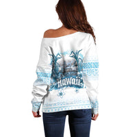 Hawaii Sugar Plantation Off Shoulder Sweater With Hawaiian Tapa Pattern LT05 - Polynesian Pride