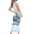 Hawaii Sugar Plantation Short Sleeve Bodycon Dress With Hawaiian Tapa Pattern