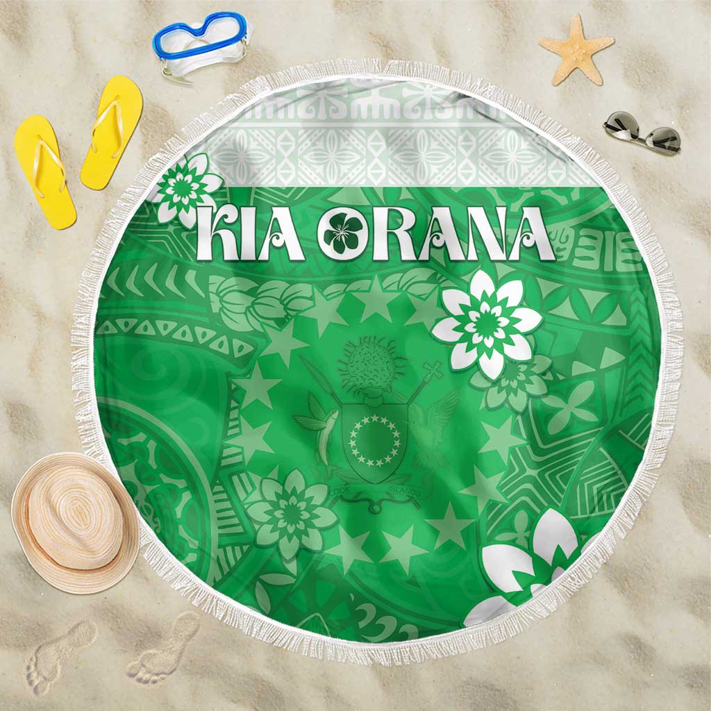 Cook Islands Maori Language Week Beach Blanket Pacific Tapa Pattern LT05 One Size 150cm Green - Polynesian Pride