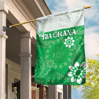 Cook Islands Maori Language Week Garden Flag Pacific Tapa Pattern LT05 House Flag Green - Polynesian Pride