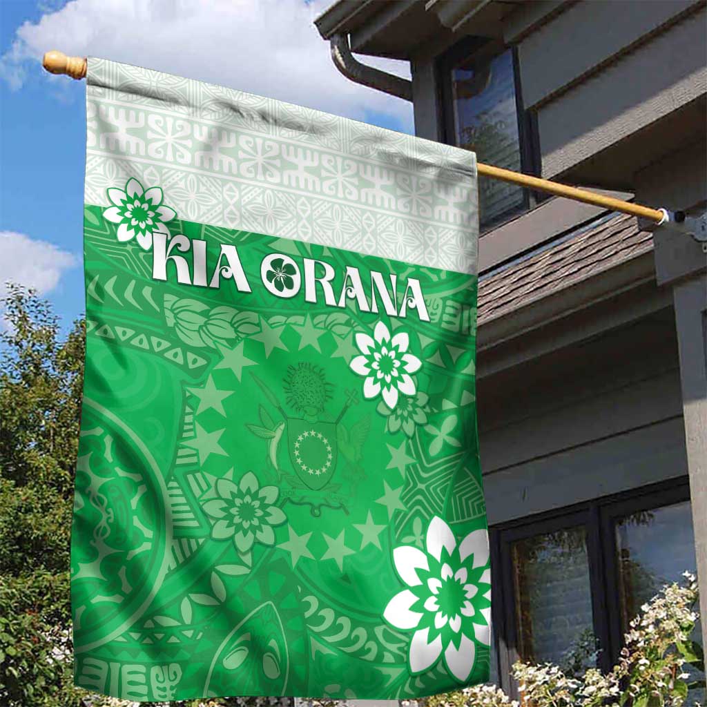 Cook Islands Maori Language Week Garden Flag Pacific Tapa Pattern LT05 - Polynesian Pride