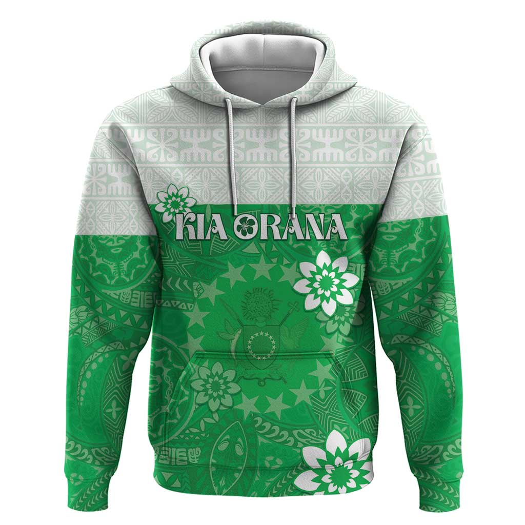 Cook Islands Maori Language Week Hoodie Pacific Tapa Pattern LT05 Pullover Hoodie Green - Polynesian Pride