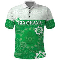 Cook Islands Maori Language Week Polo Shirt Pacific Tapa Pattern LT05 Green - Polynesian Pride