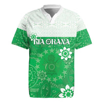 Cook Islands Maori Language Week Rugby Jersey Pacific Tapa Pattern LT05 Green - Polynesian Pride