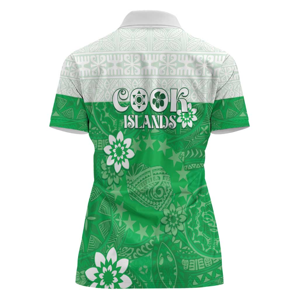 Cook Islands Maori Language Week Women Polo Shirt Pacific Tapa Pattern LT05 - Polynesian Pride