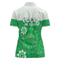 Cook Islands Maori Language Week Women Polo Shirt Pacific Tapa Pattern LT05 - Polynesian Pride
