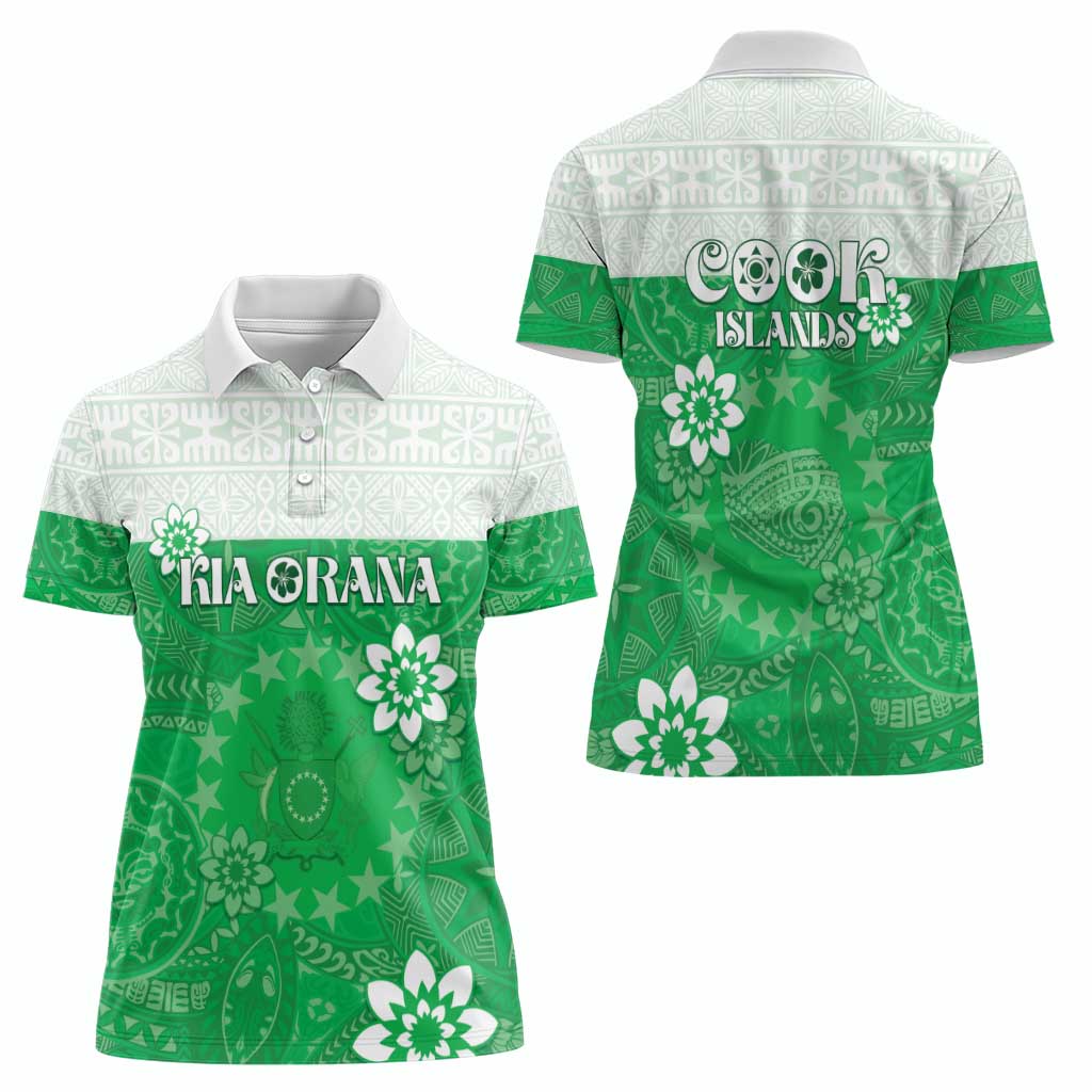Cook Islands Maori Language Week Women Polo Shirt Pacific Tapa Pattern LT05 - Polynesian Pride