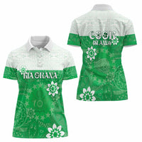Cook Islands Maori Language Week Women Polo Shirt Pacific Tapa Pattern LT05 - Polynesian Pride