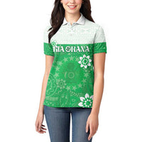 Cook Islands Maori Language Week Women Polo Shirt Pacific Tapa Pattern LT05 - Polynesian Pride