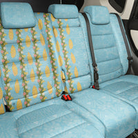 Hawaii Shell Tiare Anthurium Heliconia Lei Back Car Seat Cover With Tapa Pattern Baby Blue LT05 - Polynesian Pride