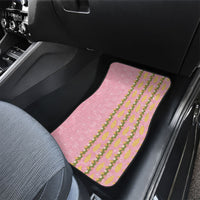 Hawaii Shell Tiare Anthurium Heliconia Lei Car Mats With Tapa Pattern Baby Pink LT05 - Polynesian Pride