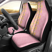 Hawaii Shell Tiare Anthurium Heliconia Lei Car Seat Cover With Tapa Pattern Baby Pink LT05 - Polynesian Pride