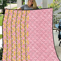Hawaii Shell Tiare Anthurium Heliconia Lei Quilt With Tapa Pattern Baby Pink LT05 Pink - Polynesian Pride