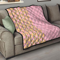 Hawaii Shell Tiare Anthurium Heliconia Lei Quilt With Tapa Pattern Baby Pink LT05 - Polynesian Pride