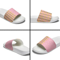 Hawaii Shell Tiare Anthurium Heliconia Lei Slide Sandals With Tapa Pattern Baby Pink LT05 - Polynesian Pride