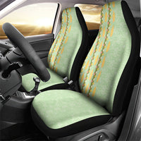 Hawaii Shell Tiare Anthurium Heliconia Lei Car Seat Cover With Tapa Pattern Baby Green LT05 - Polynesian Pride