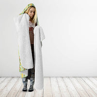 Hawaii Shell Tiare Anthurium Heliconia Lei Hooded Blanket With Tapa Pattern Baby Green LT05 - Polynesian Pride