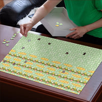 Hawaii Shell Tiare Anthurium Heliconia Lei Puzzle With Tapa Pattern Baby Green LT05 - Polynesian Pride