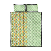 Hawaii Shell Tiare Anthurium Heliconia Lei Quilt Bed Set With Tapa Pattern Baby Green LT05 - Polynesian Pride