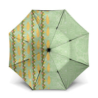 Hawaii Shell Tiare Anthurium Heliconia Lei Umbrella With Tapa Pattern Baby Green LT05 One Size Folded 11.42 inch Opened Diameter 37.4 inch Green - Polynesian Pride