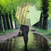 Hawaii Shell Tiare Anthurium Heliconia Lei Umbrella With Tapa Pattern Baby Green LT05 - Polynesian Pride
