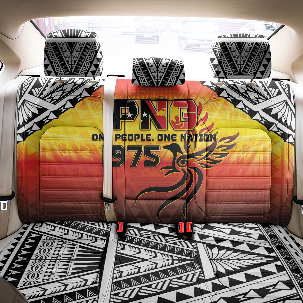 Papua New Guinea Independence Day Back Car Seat Cover One People One Nation One PNG LT05 - Polynesian Pride