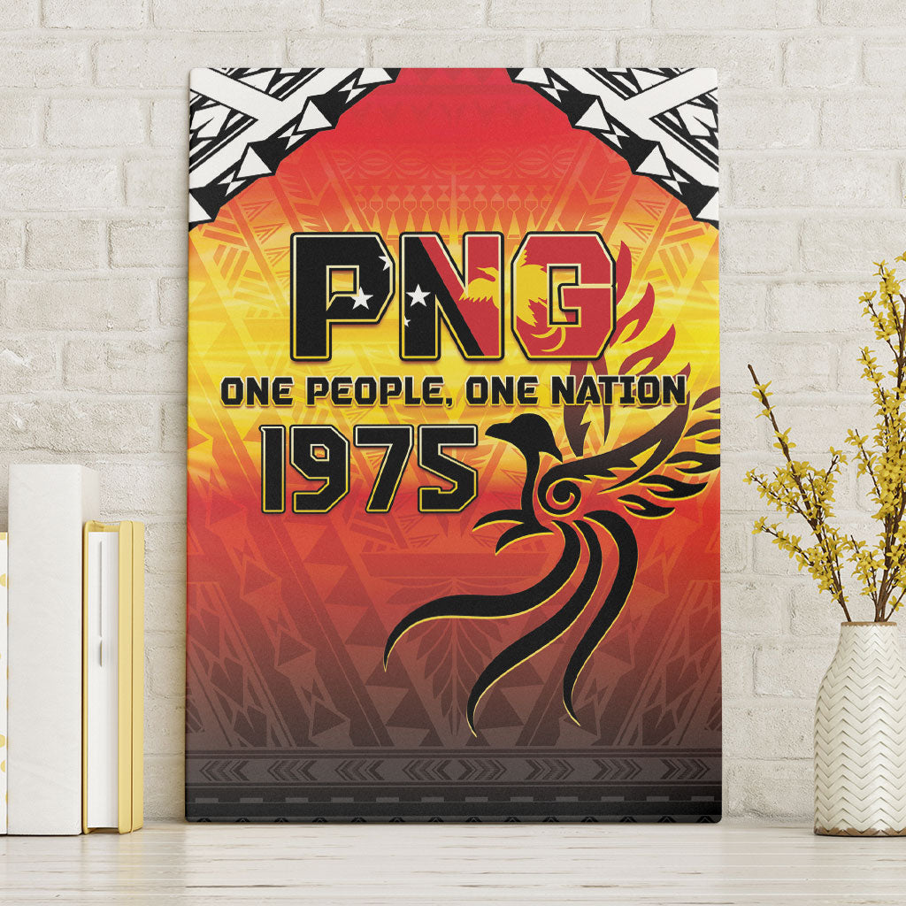 Papua New Guinea Independence Day Canvas Wall Art One People One Nation One PNG LT05 Without Frame Yellow - Polynesian Pride
