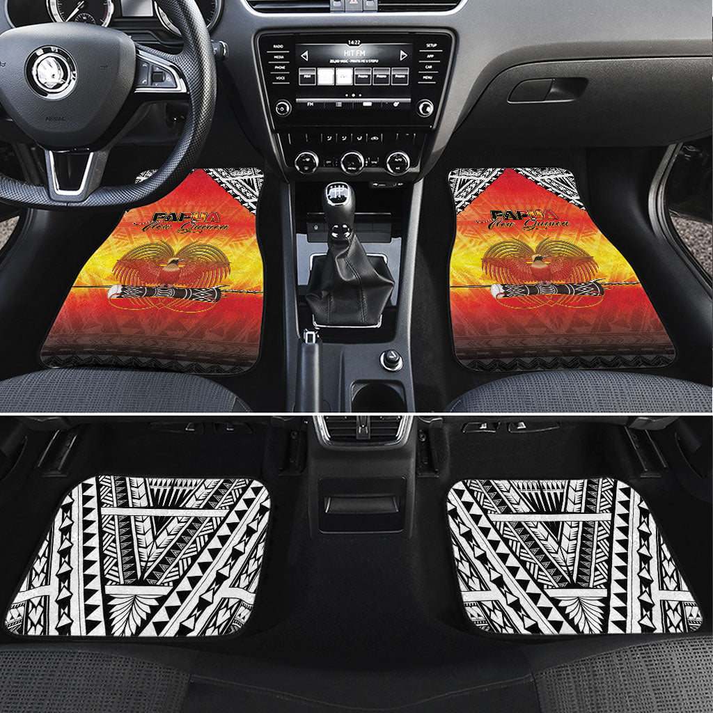 Papua New Guinea Independence Day Car Mats One People One Nation One PNG LT05 Set 4pcs Yellow - Polynesian Pride