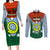 Vanuatu Penama Province Couples Matching Long Sleeve Bodycon Dress and Long Sleeve Button Shirts Vanuatuan Coat Of Arms Polynesian Pattern LT05 Green - Polynesian Pride