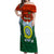 Vanuatu Penama Province Off Shoulder Maxi Dress Vanuatuan Coat Of Arms Polynesian Pattern LT05 Women Green - Polynesian Pride