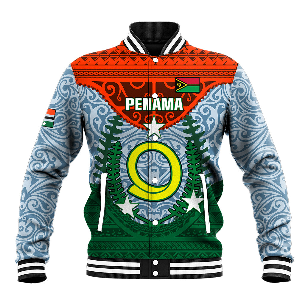 Personalized Vanuatu Penama Province Baseball Jacket Vanuatuan Coat Of Arms Polynesian Pattern LT05 Unisex Green - Polynesian Pride