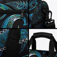 New Zealand Aotearoa Duffle Bag Maori Tane Te Waiora Paua Shell Glitter Turquoise LT05 - Polynesian Pride