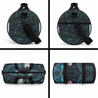 New Zealand Aotearoa Duffle Bag Maori Tane Te Waiora Paua Shell Glitter Turquoise LT05 - Polynesian Pride