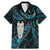 New Zealand Aotearoa Family Matching Mermaid Dress and Hawaiian Shirt Maori Tane Te Waiora Paua Shell Glitter Turquoise