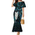 New Zealand Aotearoa Family Matching Mermaid Dress and Hawaiian Shirt Maori Tane Te Waiora Paua Shell Glitter Turquoise