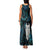 New Zealand Aotearoa Family Matching Tank Maxi Dress and Hawaiian Shirt Maori Tane Te Waiora Paua Shell Glitter Turquoise