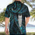 New Zealand Aotearoa Hawaiian Shirt Maori Tane Te Waiora Paua Shell Glitter Turquoise