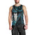 New Zealand Aotearoa Men Tank Top Maori Tane Te Waiora Paua Shell Glitter Turquoise